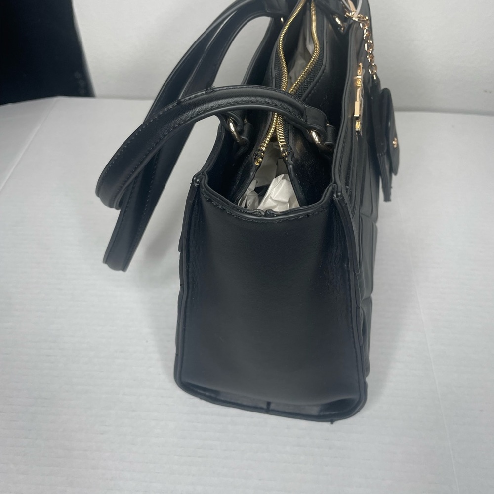 Anne Klein Quilted Tote with Card Case Black with Gold Accents. NWOT - Picture 3 of 11